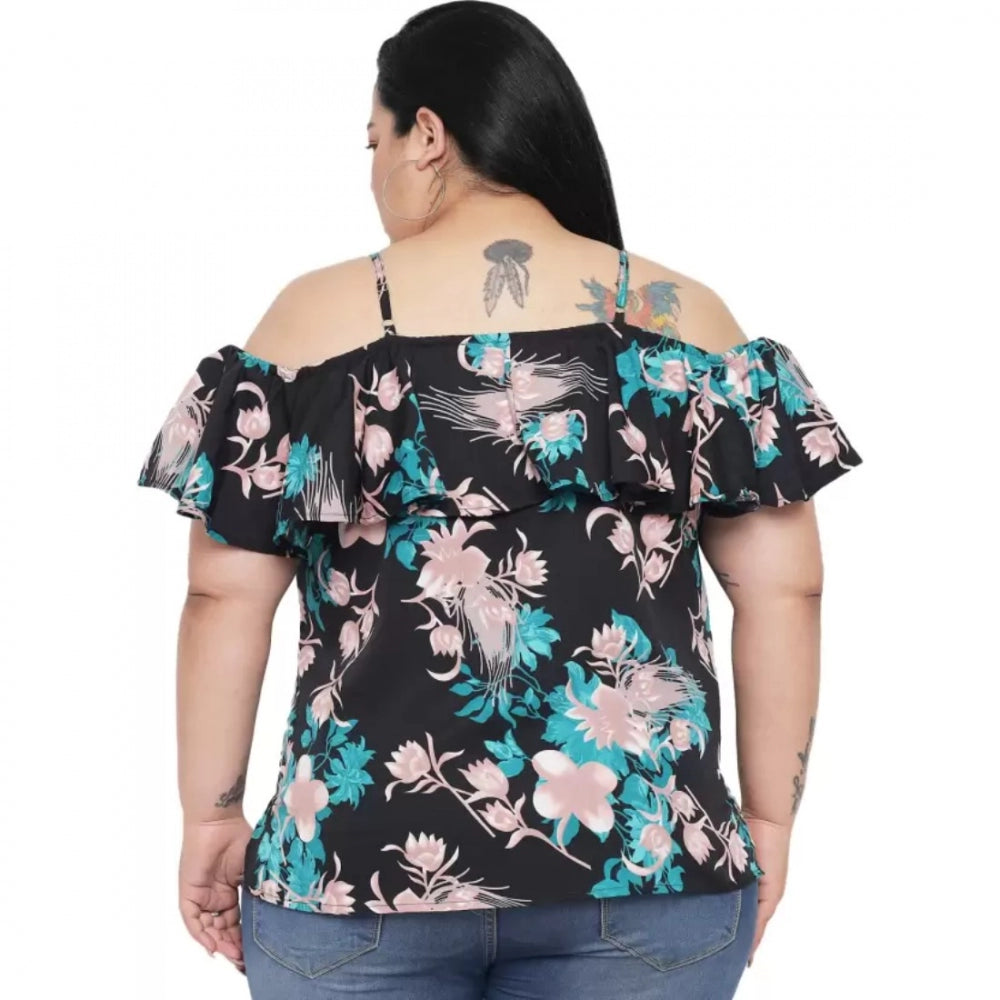 Black polyester top for women — styled view