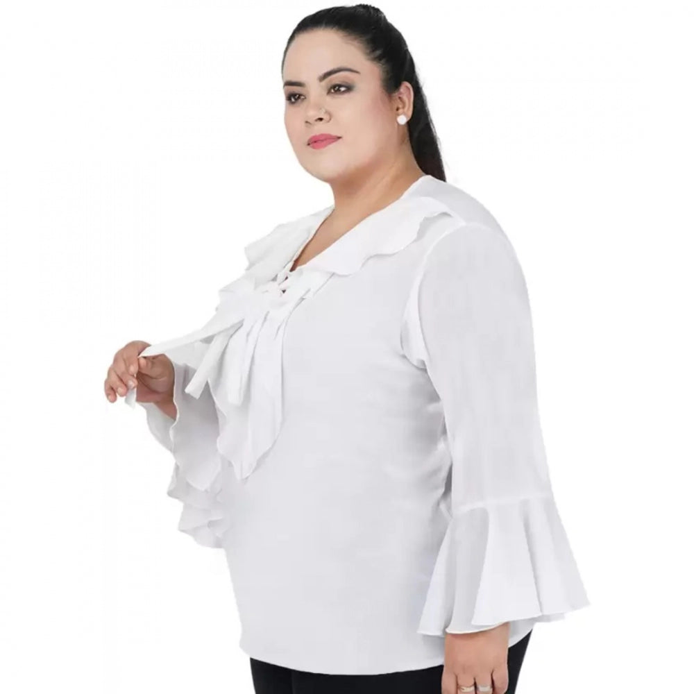 White georgette top for women — full look