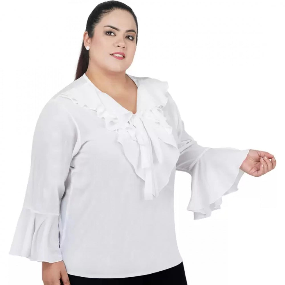 White georgette top for women — detail view