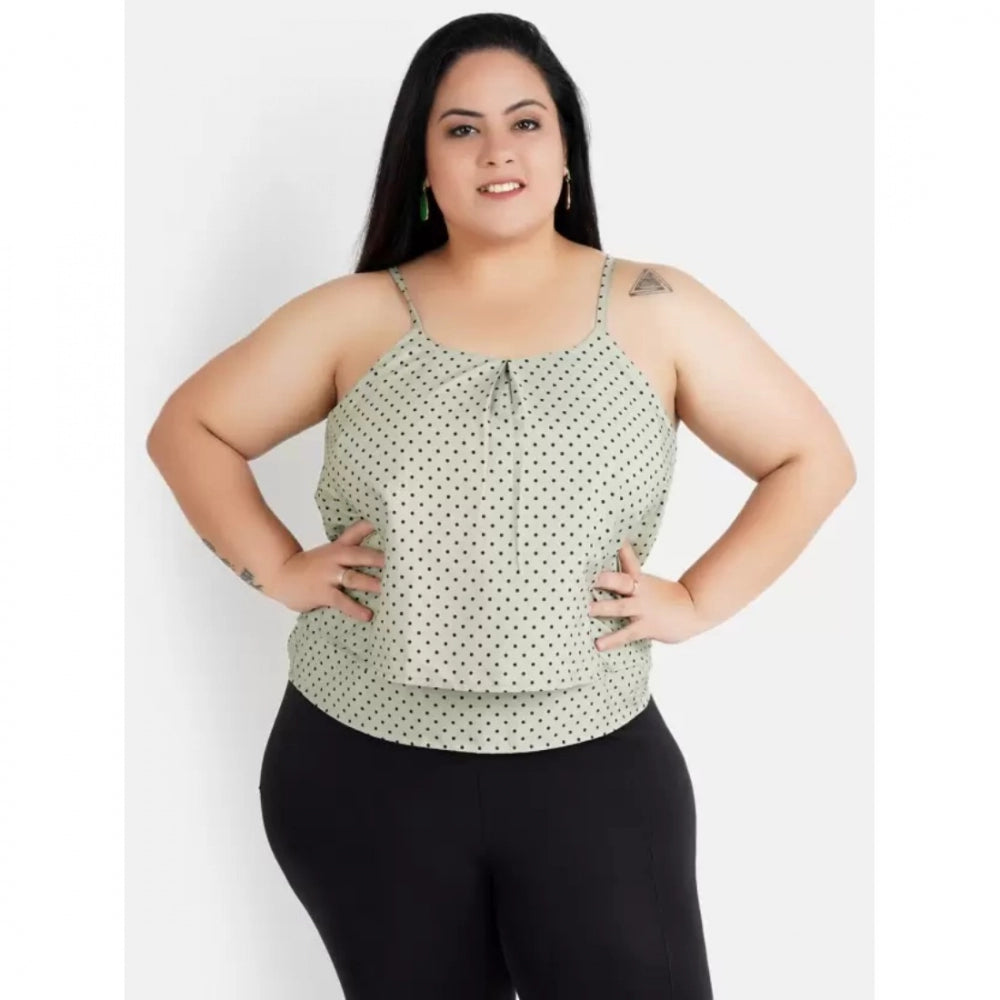 Grey crepe top for women — detail view