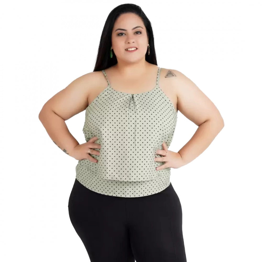 Grey crepe top for women — front view