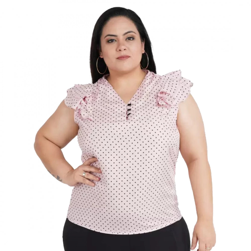 Pink crepe top for women — front view
