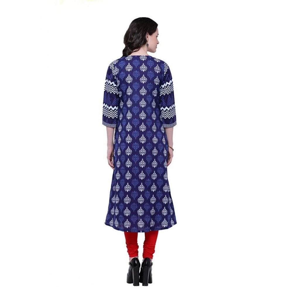 Blue cotton long kurti for women — styled view