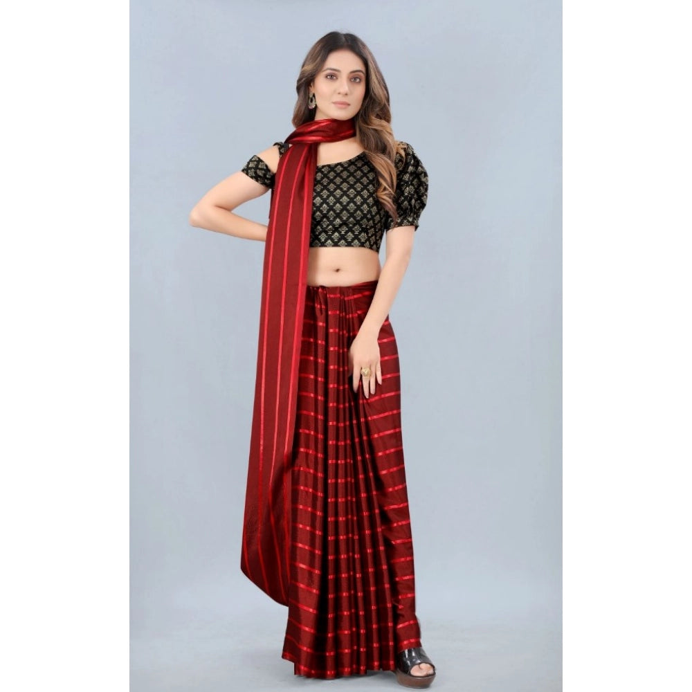 Red satin silk saree for women — pallu detail