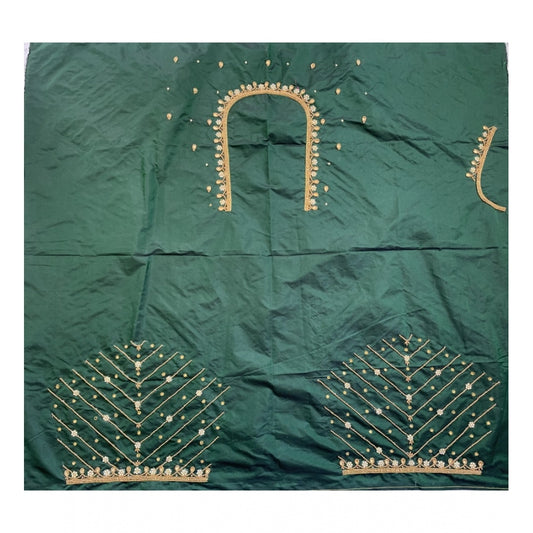 Women's Cotton Silk Self Design Unstitched Blouse Piece (Green, 80-100 cm)