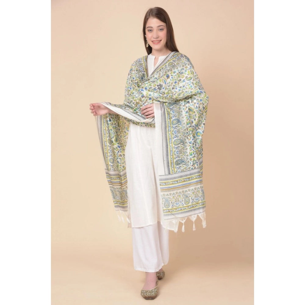 Women's Art Silk Printed Dupatta (Grey, Length: 2.25 to 2.50 Mtr)