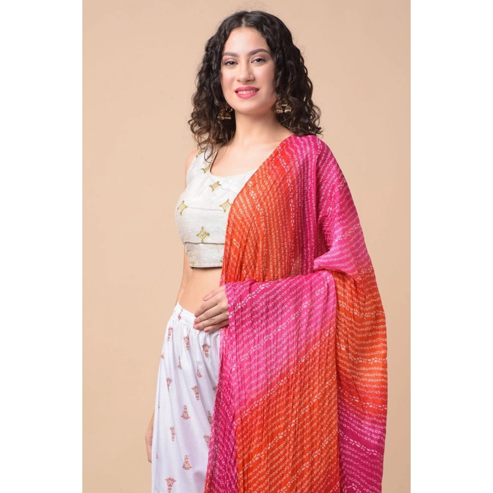 Women's Chanderi Printed Dupatta (Multicolor, Length: 2.25 to 2.50 Mtr)