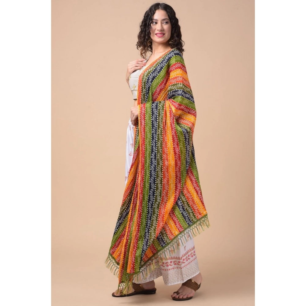 Women's Chanderi Printed Dupatta (Multicolor, Length: 2.25 to 2.50 Mtr)