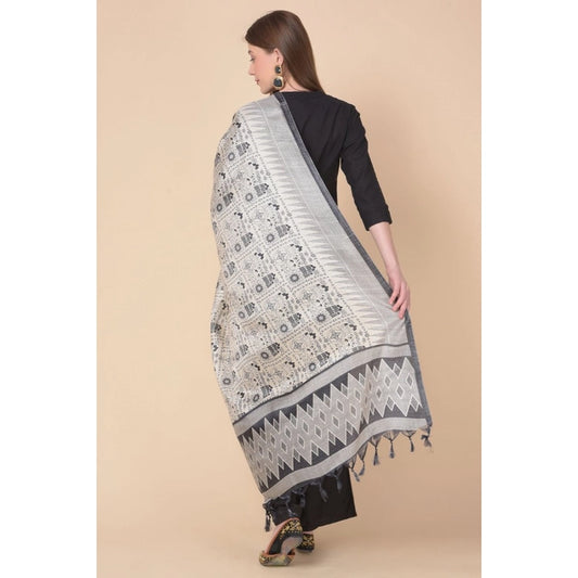 Women's Art Silk Printed Dupatta (Multicolored, Length: 2.25 to 2.50 Mtr)