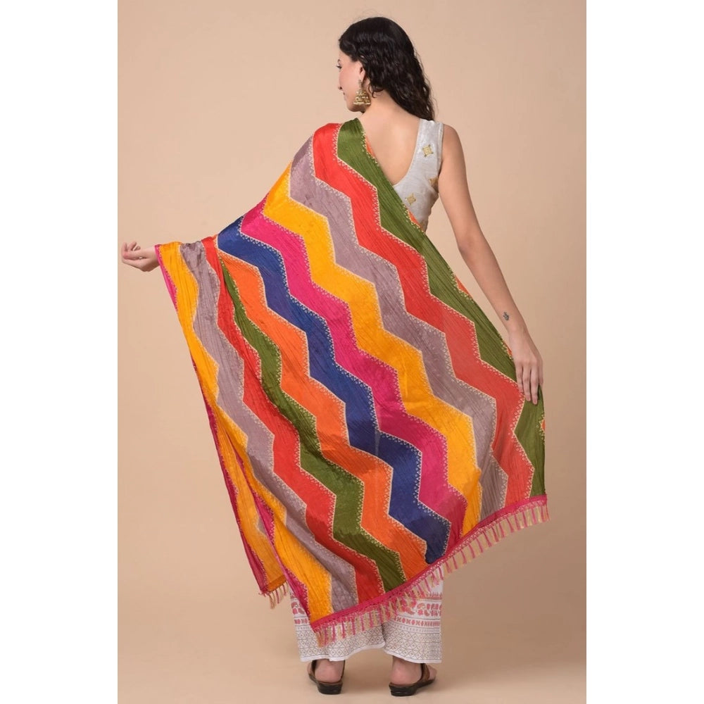 Women's Chanderi Printed Dupatta (Multicolor, Length: 2.25 to 2.50 Mtr)