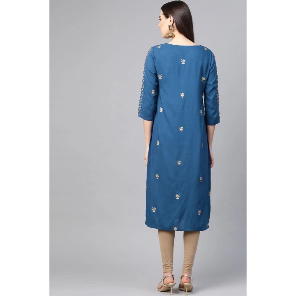 Blue rayon kurti for women — styled view