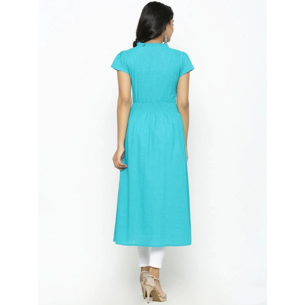 Torque Green cotton slub kurti for women — styled view
