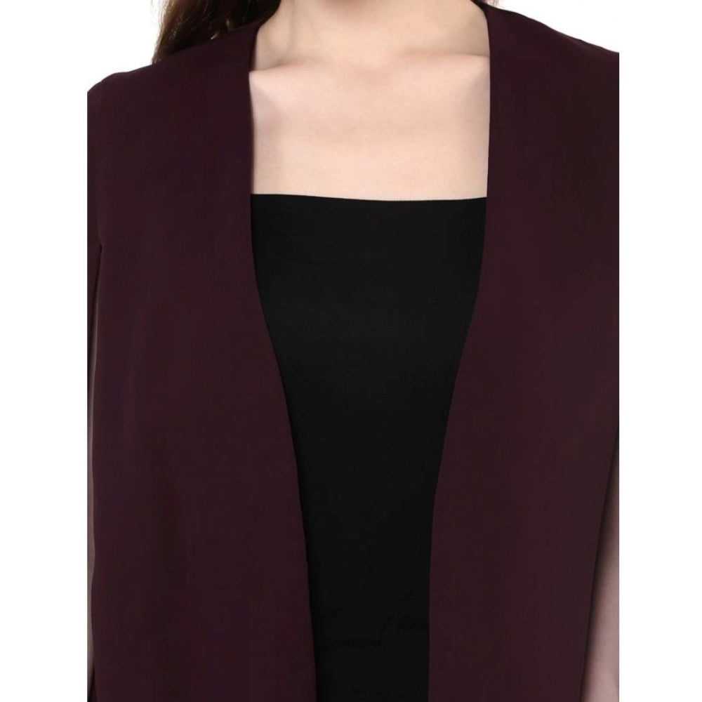 Wine polyester blazer for women — view 7
