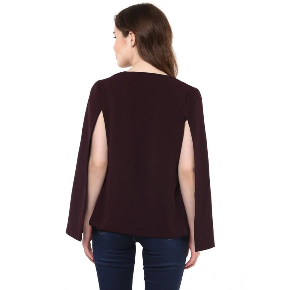 Wine polyester blazer for women — detail view