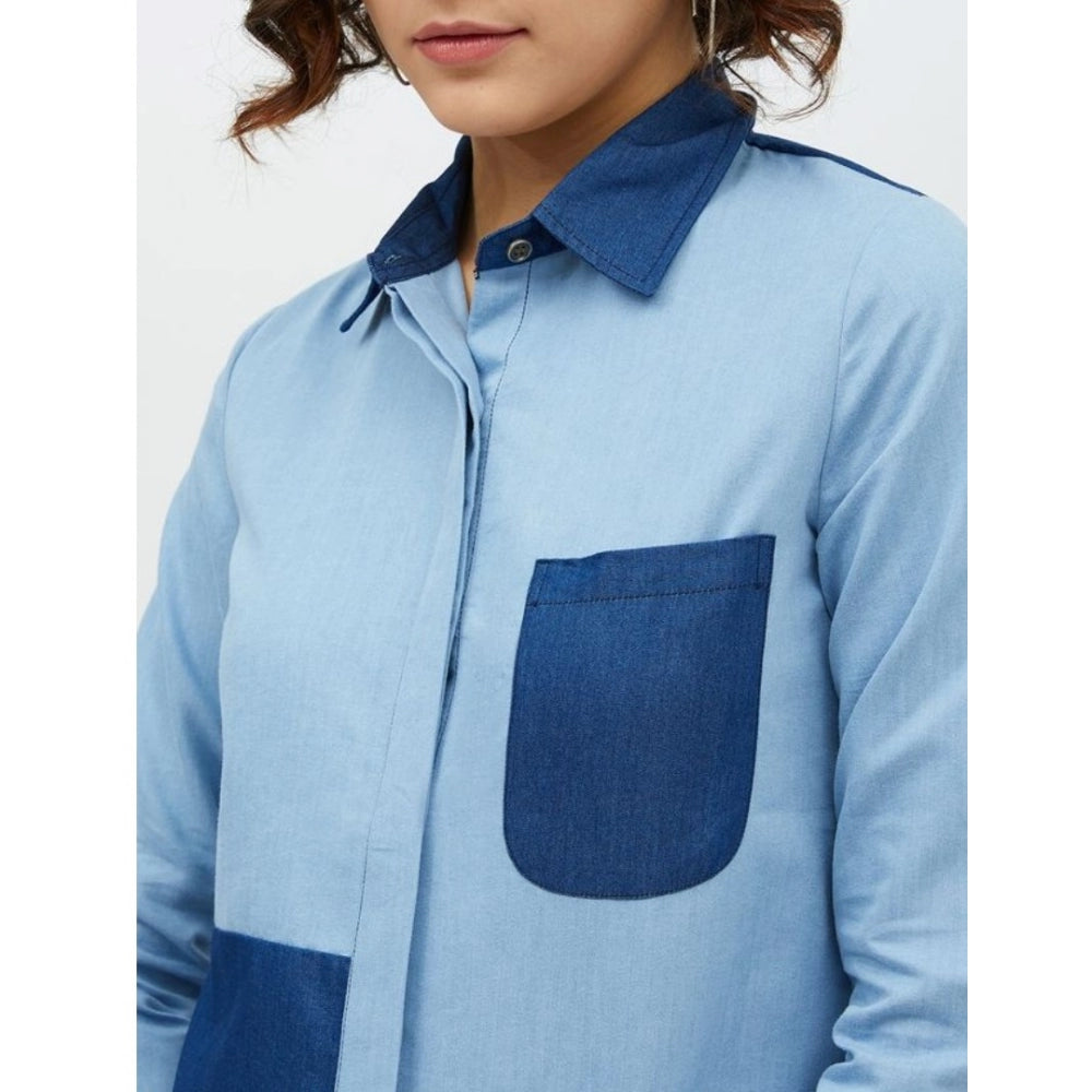 Blue denim shirt for women — view 7