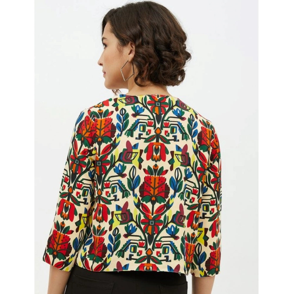 Multicolor polyester shrug for women — detail view