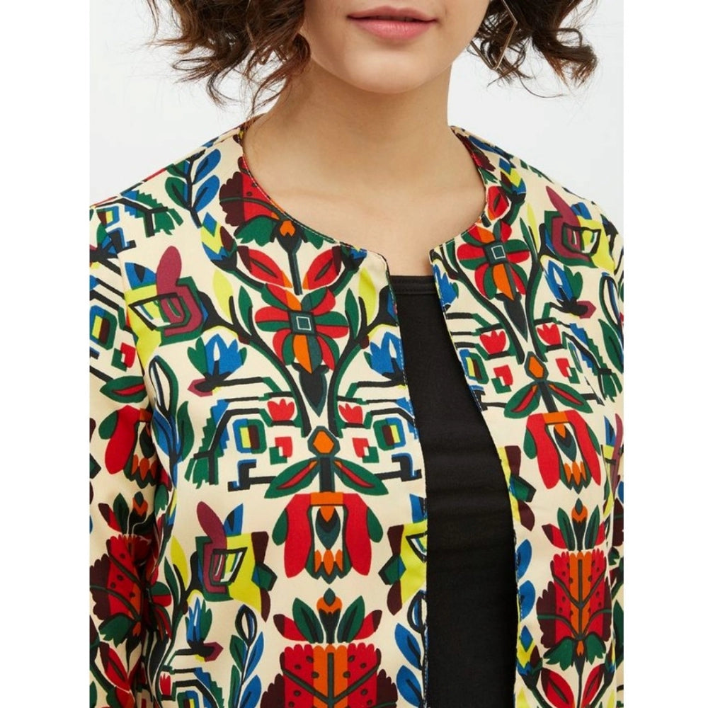 Multicolor polyester shrug for women — view 7