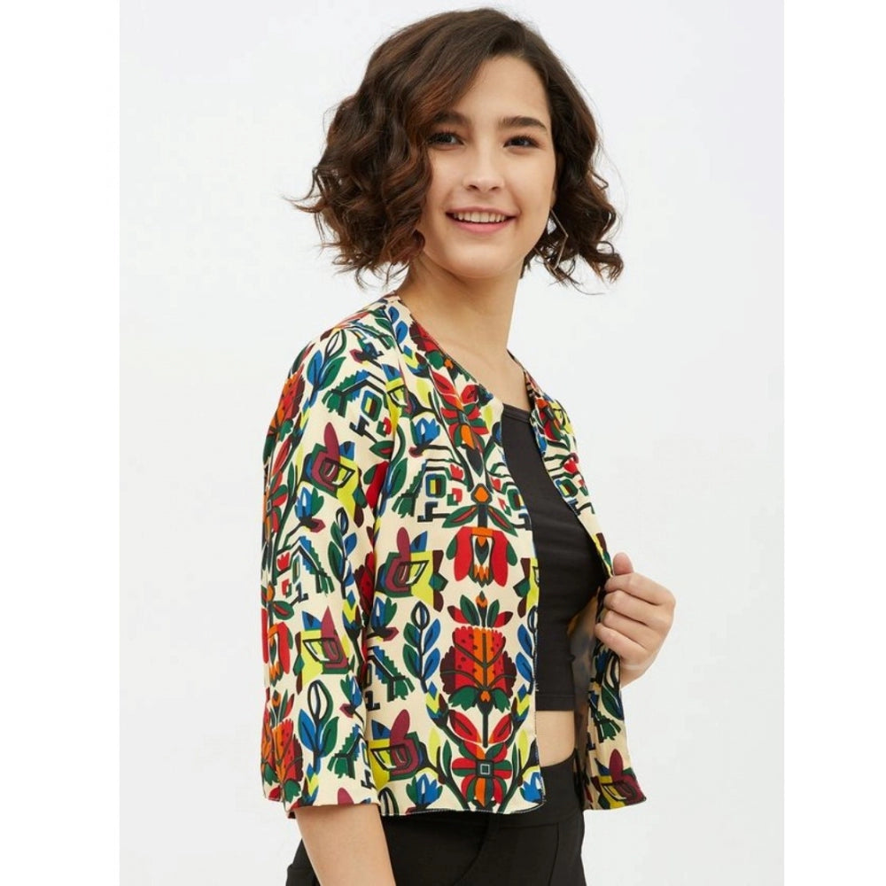 Multicolor polyester shrug for women — styled view