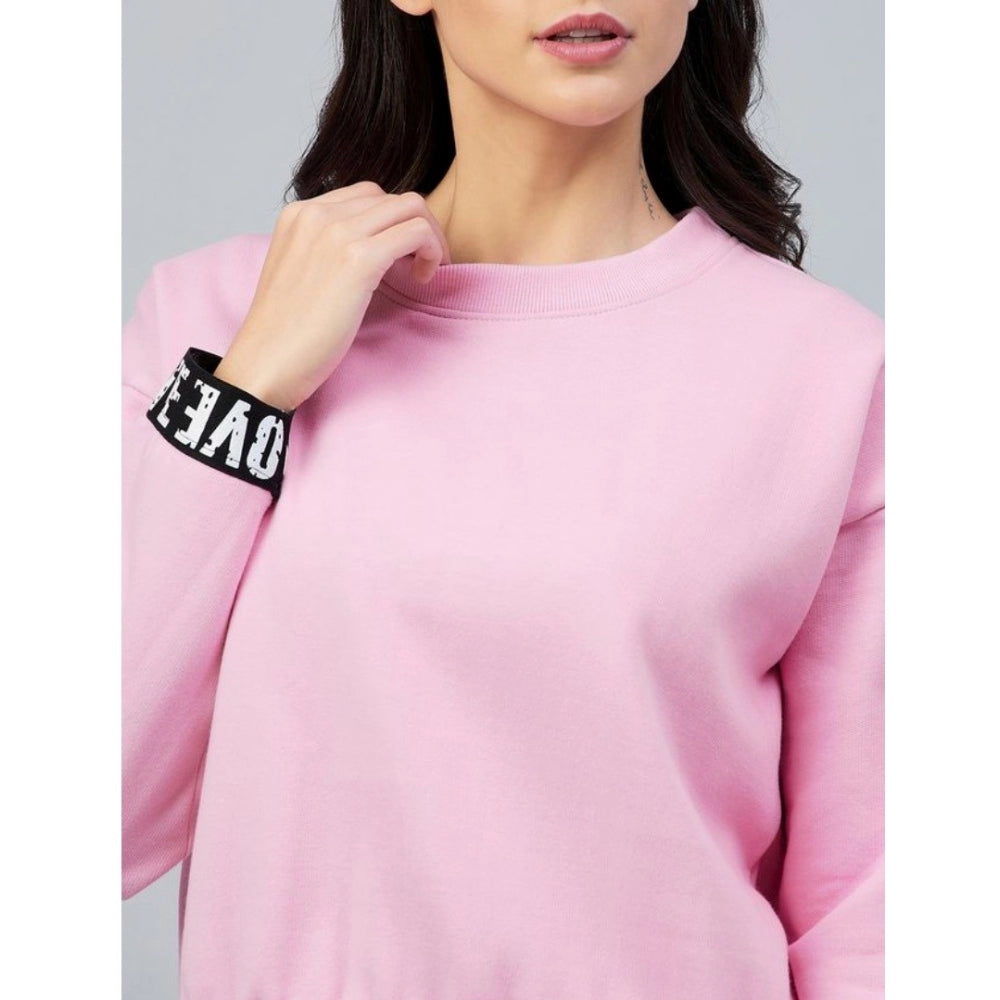 Pink fleece sweatshirt for women — view 7