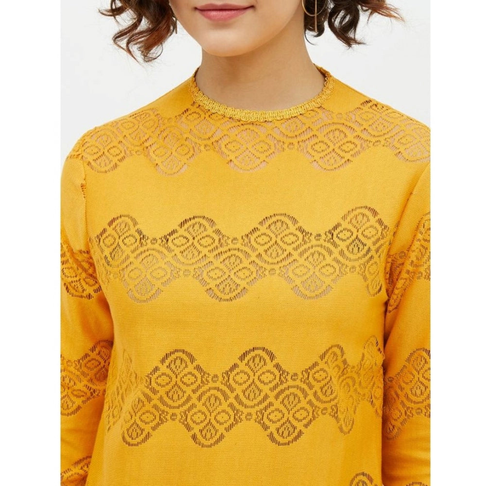 Yellow cotton top for women — view 7