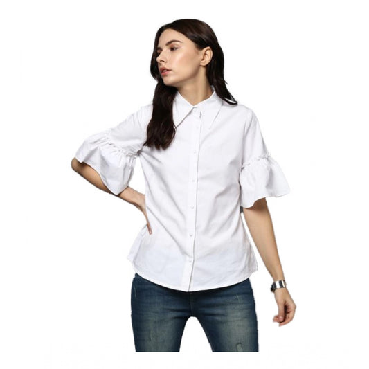 White cotton top for women — front view