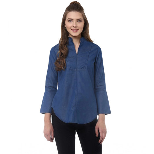 Blue Denim denim top for women — front view
