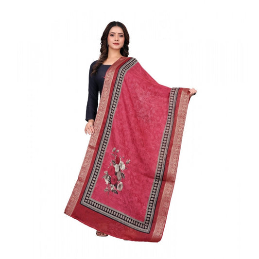 Women’s Red Chanderi Silk Printed Dupatta – 2m Casual Wear