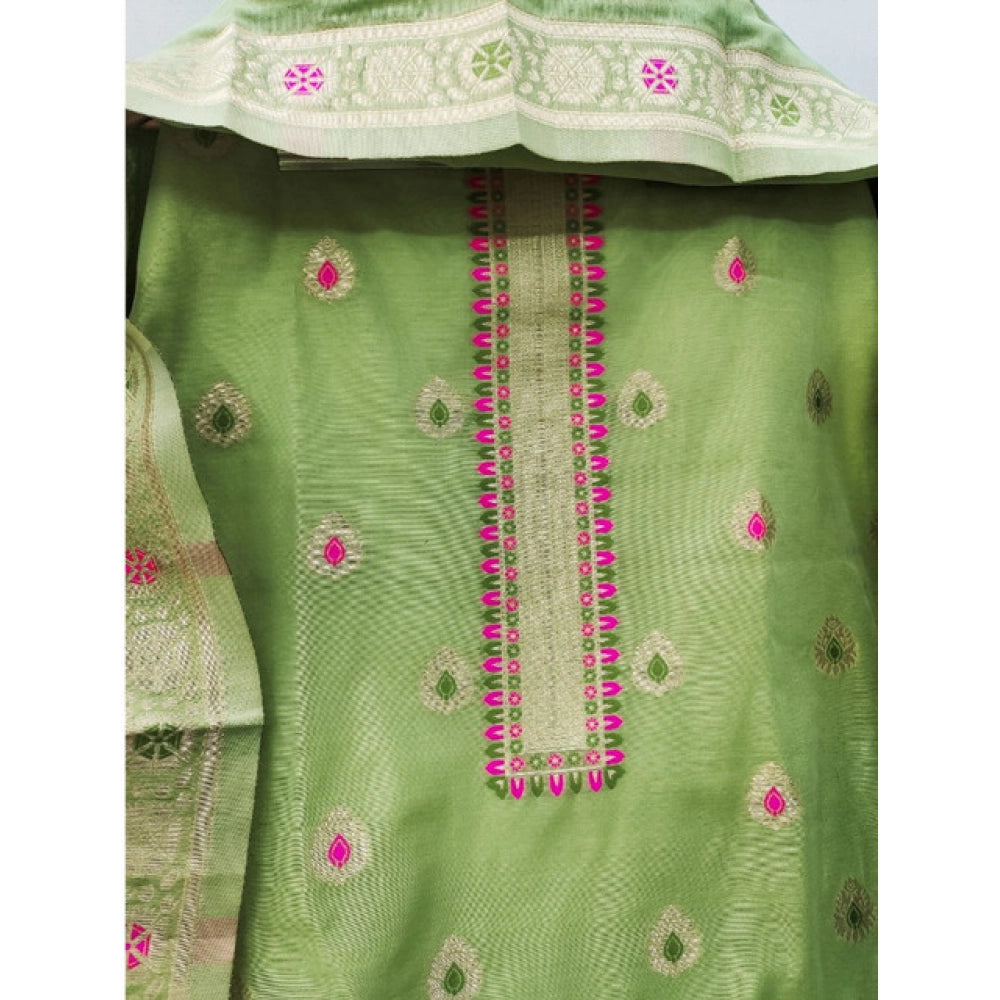 Pista banarasi silk unstitched salwar suit material — colour detail