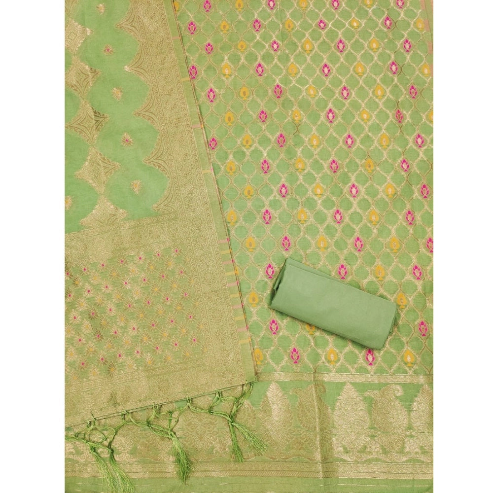 Pista banarasi silk unstitched salwar suit material — colour detail