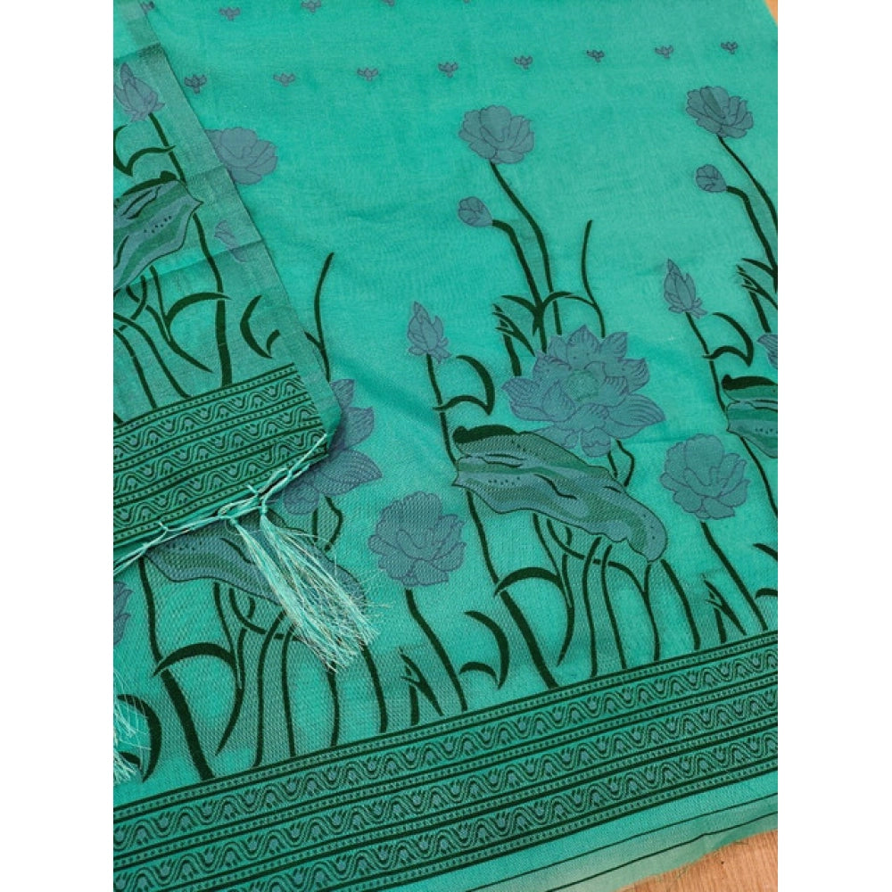 Sea Green banarasi silk unstitched salwar suit material — colour detail