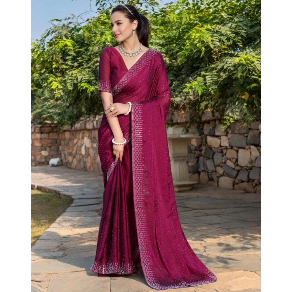 Maroon rangoli saree for women — pallu detail