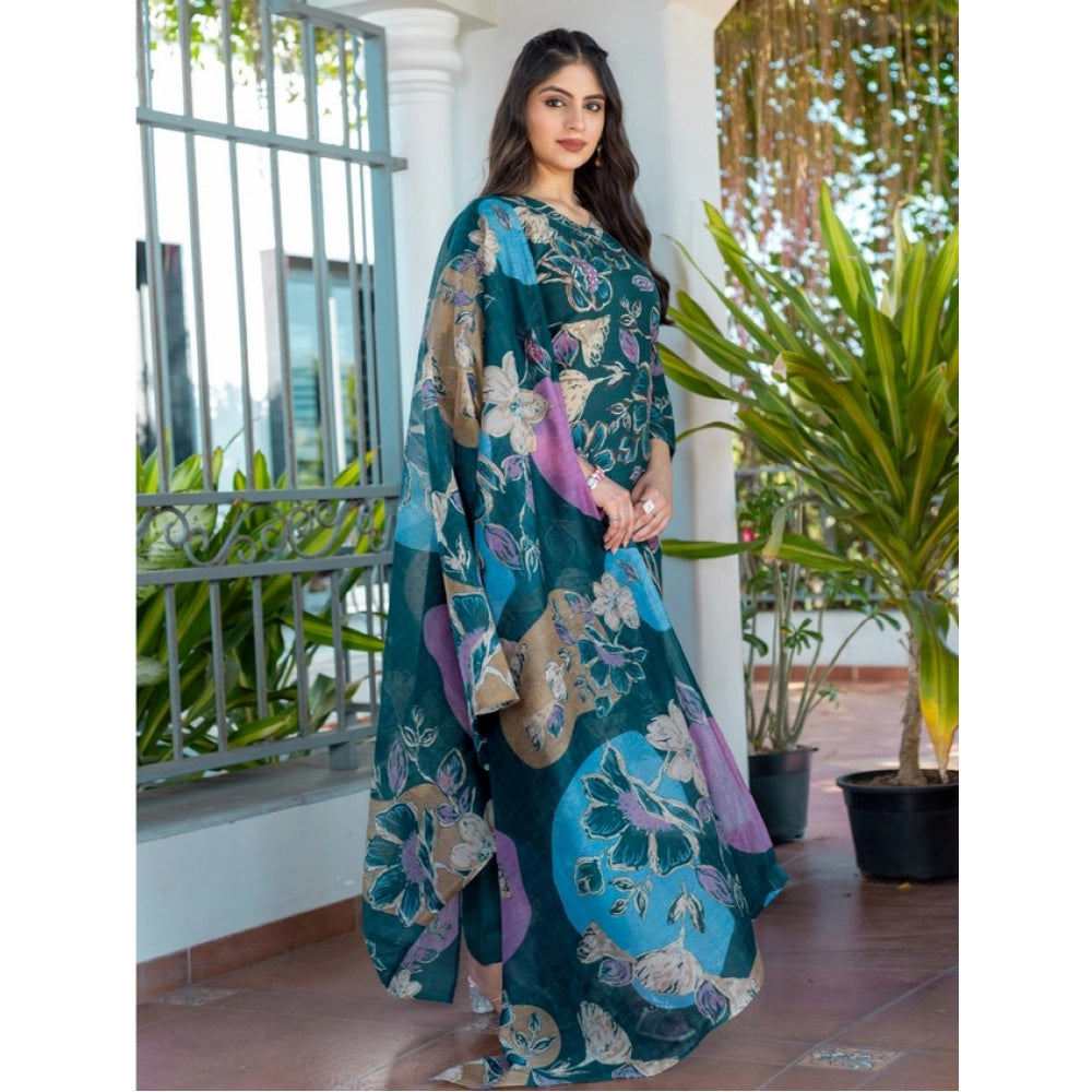 Rama cotton blend kurti pant dupatta set for women — detail view