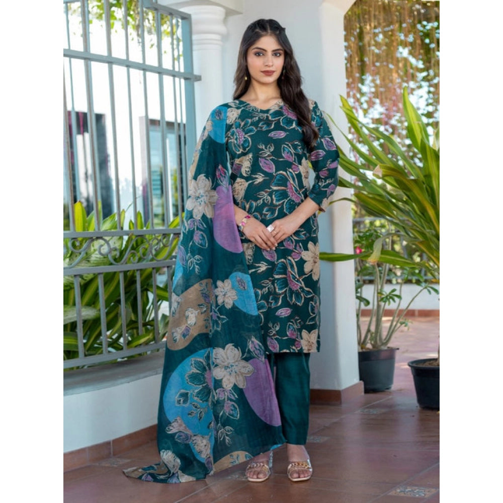 Rama cotton blend kurti pant dupatta set for women — side angle